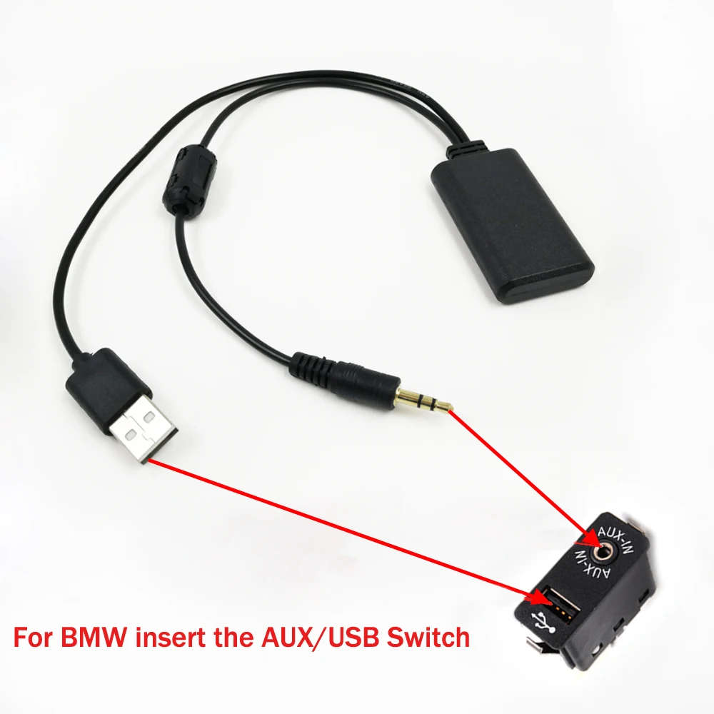Biurlink 2023 Alhliða Bíllinn Bluetooth Tæki USB 3,5 Til Fjölmiðla Bluetooth 5.0 Tónlist Leikmaður Hljóð Millistykkið fyrir BMW BJ . ' - ' . 1