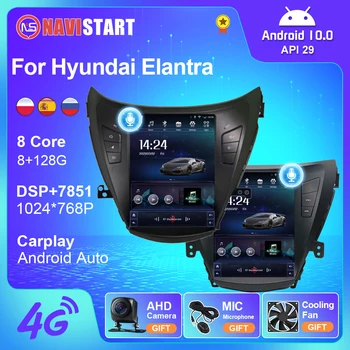 NAVISTART fyrir Hyundai Elantra 2011-2013 2014-2016 Útvarpinu Tesla Stíl Android 10 Carplay Leikmaður að spila með GPS Siglingar DVD