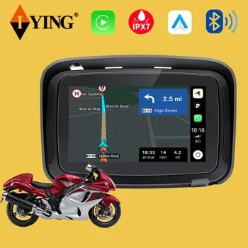 Mótorhjól Epli Carplay GPS í gps-Tæki Android Farartæki Úti Færanlega Vatnsheldur IPX7 Navigator Netinu Kort 5 Tommur Skjánum