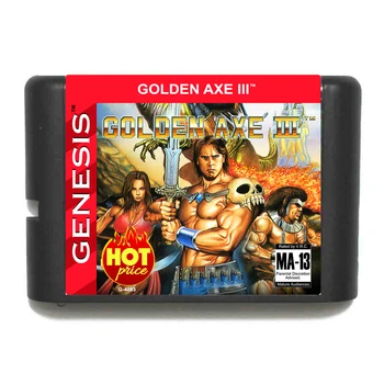 Golden Öxi III 16 Bita MD Leikur Kort Æxlun Körfu að Sega Genesis Mega Aka