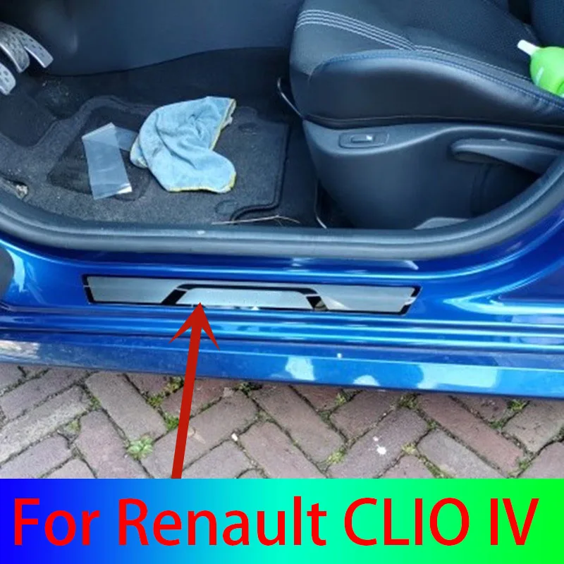 Fyrir Renault CLIO IV CLIO 4 RÉTTU Grandtour 2014 2015 2016 2017 2018 2019 Dyrnar Gluggasylluna Scuff Disk Vörður Hjólað Verndari Snyrta . ' - ' . 0