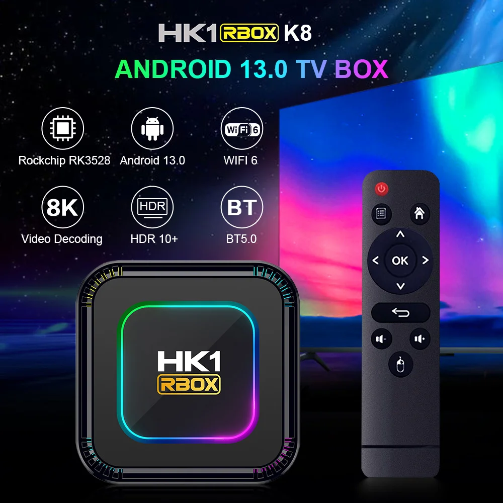 HK1 RBOX Android 13.0 Klár TV KASSI HANDLEGG Heilaberki A53 2/4GB RAM16/32/ 64GB 8K 24fps 3D Wifi 6 2,4 G &5G Fyrir Google Spilari . ' - ' . 1