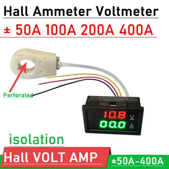 Hall Ammeter Voltmeter ST 0-300V DÆMIS 50A 100 200A 400A Rafhlöðu Fylgjast með LED Stafræna Núverandi Spenna metra 12V 24V 36V 48V 60V BÍL